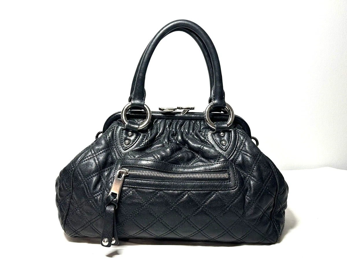 Marc Jacobs Stam Bag Black Quilted Leather Satchel Shoulder Bag eBay