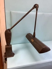 Vintage Drafting Table Lamp 2 Tubes 18.5” L. Hood
