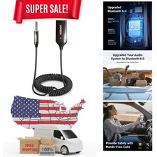 Aux to Bluetooth 6.0 Adapter 3.5mm Bluetooth Receiver for Car USB 2.0 to 3.5m...