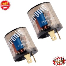 2PCS LED Flasher RelayHeavy Duty 12V 2-Pin Electric LED Turn Signal RelayTwo ...