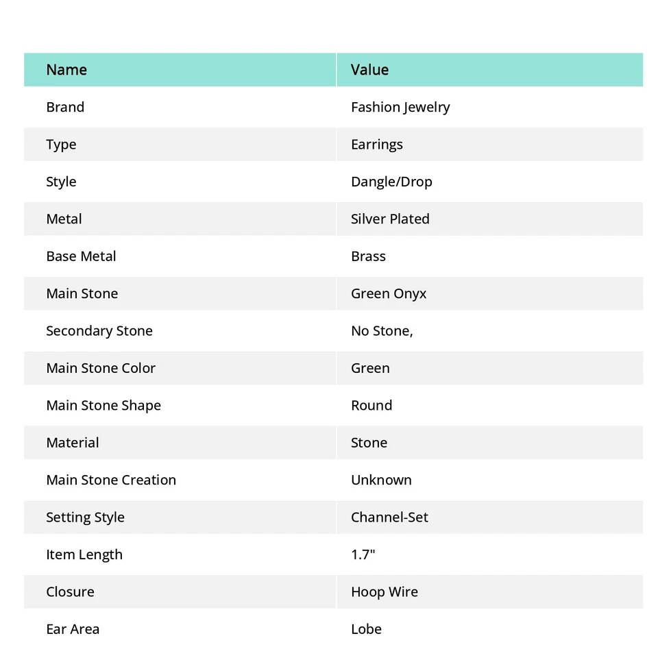 Orecchini pendenti goccia regalo pietra preziosa forma rotonda onice verde gi... - Immagine 4 di 4