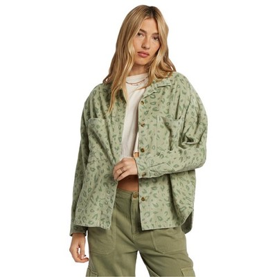 Billabong Damen Stoked On You Langarmshirt Oversized Knopf Cord
