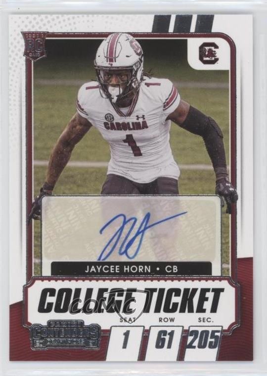 2021 Panini Contenders Draft Picks College Ticket Jaycee Horn #212 Auto 14ij