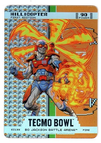 2026 Bo Jackson Battle Arena Tecmo Bowl HILLICOPTER Fire ENDZONE CARD!