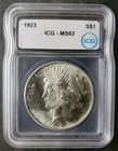 1923 $1 Peace Silver Dollar ICG MS62