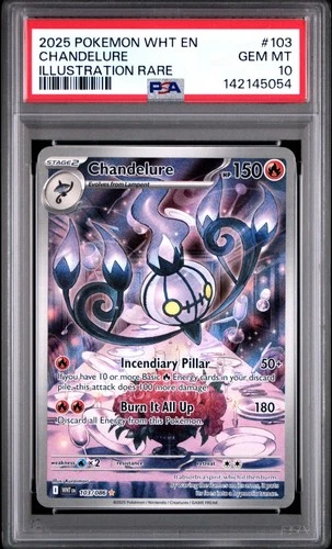 Chandelure 103/086 Illustration Rare Sv: White Flare PSA 10