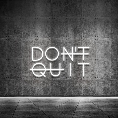 Motivational ''Don't Quit'' LED Neon Sign - USB Powered Wall Decor for Any Space