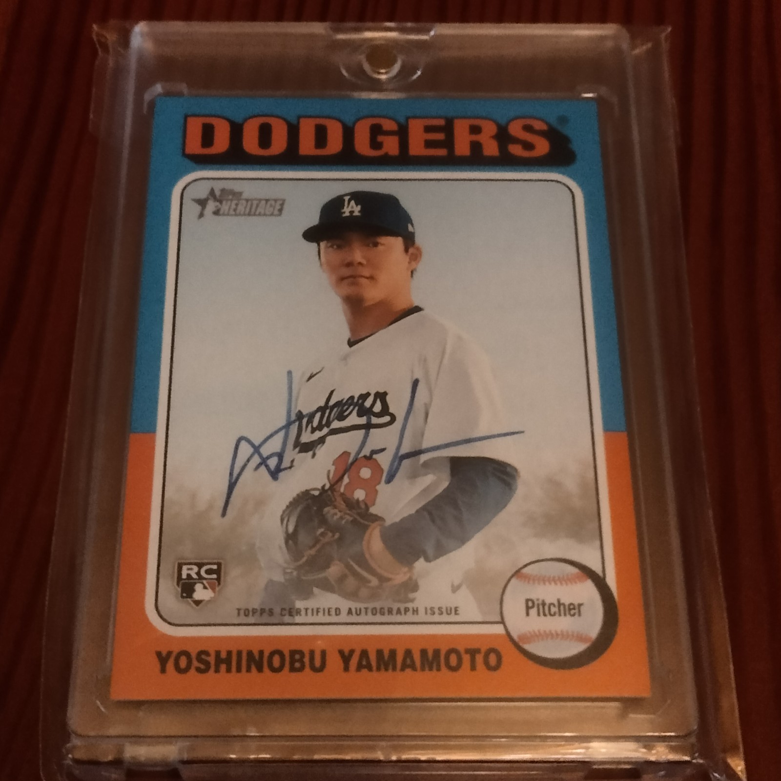 Yoshinobu Yamamoto Topps Heritage, On Card, Real One Autograph 2024