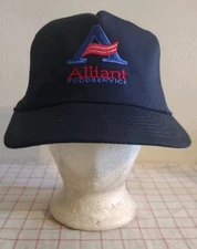 Alliant Food Service Employee Trucker Cap Hat Blue Embroidered Adjustable Mesh