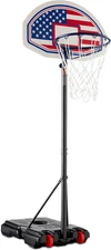 Kids Height-Adjustable Basketball Hoop, Portable Backboard Set W/ 2 Wheels, Fill