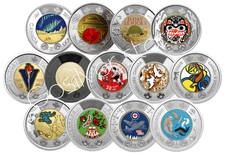 🇨🇦 Full Set Canada Colored Toonie Rare $2 Dollars 13-Coins Set, 2017 - 2025