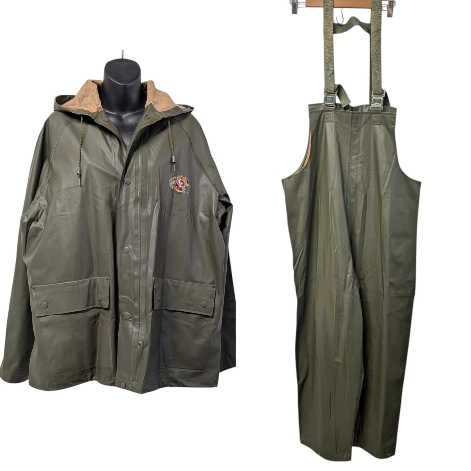 Stearns Dry Wear Green Rain Jacket /Bib Overalls Set Men’s L Waterproof Hooded
Opens in a new window