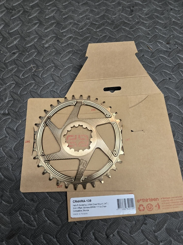 SRAM E*thirteen Helix R 导轨(3 毫米偏移)3-Bolt 34t 青铜 — 第 2/3 张图片