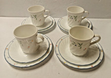 Corelle ENGLISH MEADOW Set of 12 Salad Plate, Cup, and Saucer Preowned