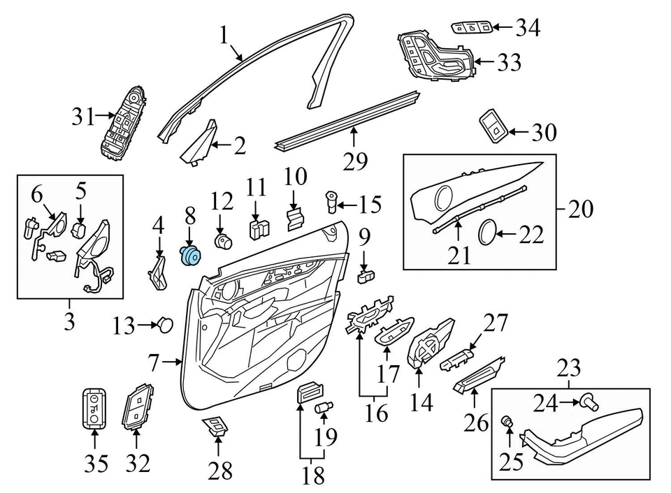 2012-2015 MERCEDES-BENZ C250 - двери панели зажим / крепеж комплект (3) 0009918698 - Изображение 2 из 2