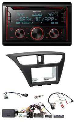 Pioneer 2DIN DAB Steering Wheel Bluetooth USB CD Car Stereo for Honda Civic 12-Up Black