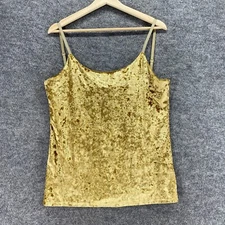 7th Elements Cami Top Women M Medium Yellow Sleeveless Round Neck Pullover