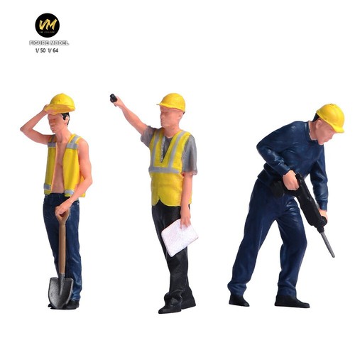 VM 1:64 Construction Workers Doll 6pcs Resin Miniature Figures F Car Toys Scene - Picture 18 of 21