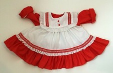 Vtg Alexis Baby or Doll Dress Red Swiss Embroidered Floral Ribbon Eyelet Lace 3M