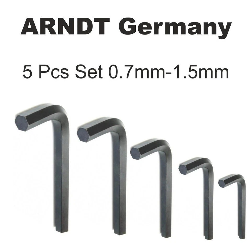 5pcs (0.7,0.9,1.0,1.27,1.5mm) Allen Key Hex Key Set Mini Micro Hex Allen Keys - Image 3 of 4