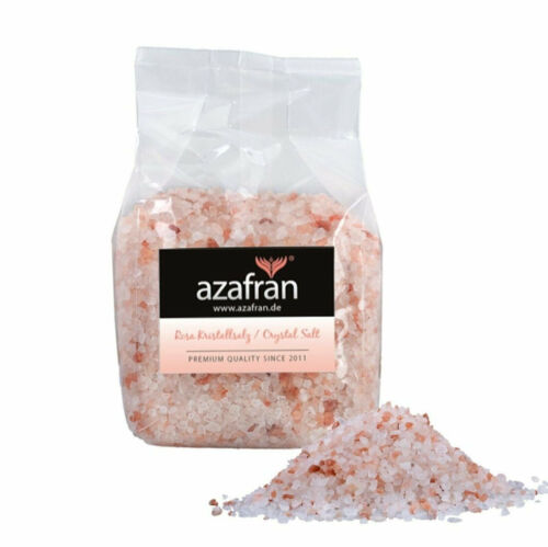 Sel cristallin rose AZAFRAN grossier 2-5 mm 1 kg QUALITÉ SUPÉRIEURE sel de l'Himalya sel gemme - Photo 1/1