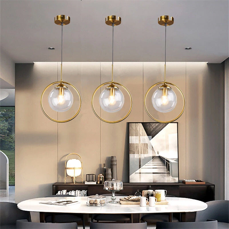Glass pendant on sale dining room light