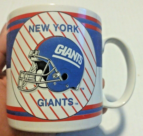New York Giants Vintage Coffee Cup Tea Mug Blue Red NFL Collectable