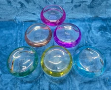 Set of 6 JOYJOLT 10oz Hue Colored Double Old Fashioned Whiskey Glass Tumblers 