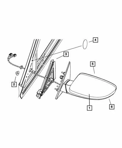 Genuine Mopar 2011-2019 Chrysler 300 Outside Rear View Mirror Left 1TK87KBXAK