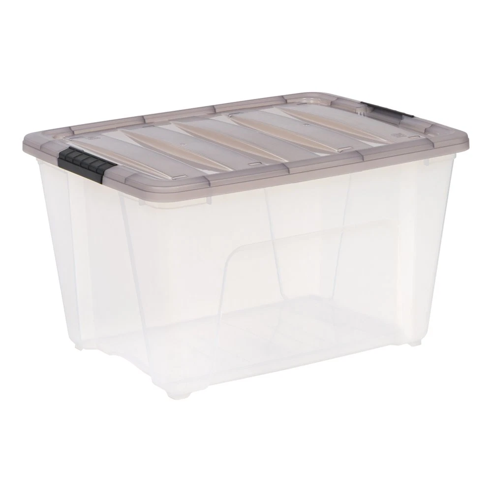 IRIS USA 53 Quart Stackable Plastic Storage Bins with Lids and