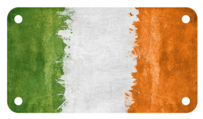 Ireland Flag Motorcycle ATV 4'' x 7'' License Plate Patriotic Paint Version