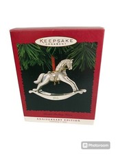 Hallmark Keepsake Ornament Rocking Horse Made In USA, Pewter, Vintage
