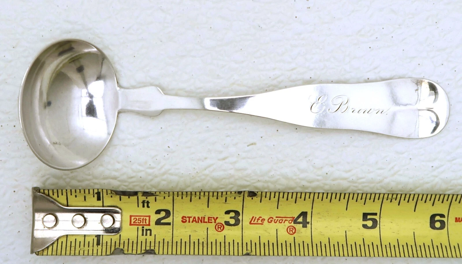 Coin Silver Sauce Ladle Marked Niels Arnzen Fall river Massachusetts c1835 Brown