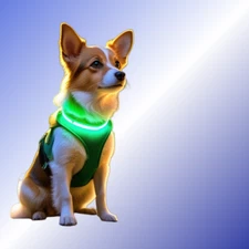 PET LED LIGHT-UP Glow-in-the-dark USB RECHARGEABLE COLLAR Dog Night Safety