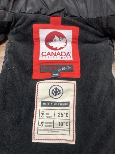 Canada Weathergear Black Hooded Puffer Vest Sz 5/6 - Picture 5 of 5