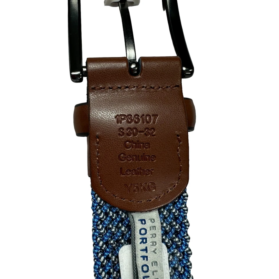 Cinturón tejido elástico azul feliz azul Perry Ellis para hombre S 30-32 Foto 4 de 4