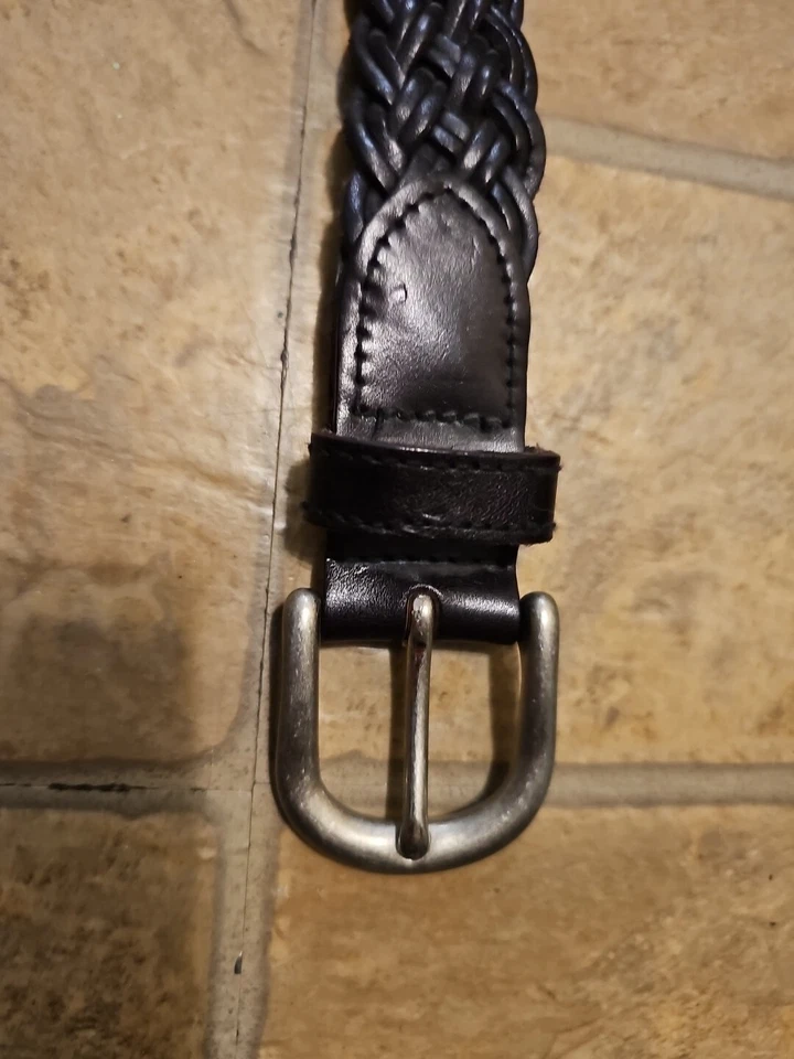 Cinturón de cuero trenzado negro Merona XL (B50) para hombre Foto 3 de 4