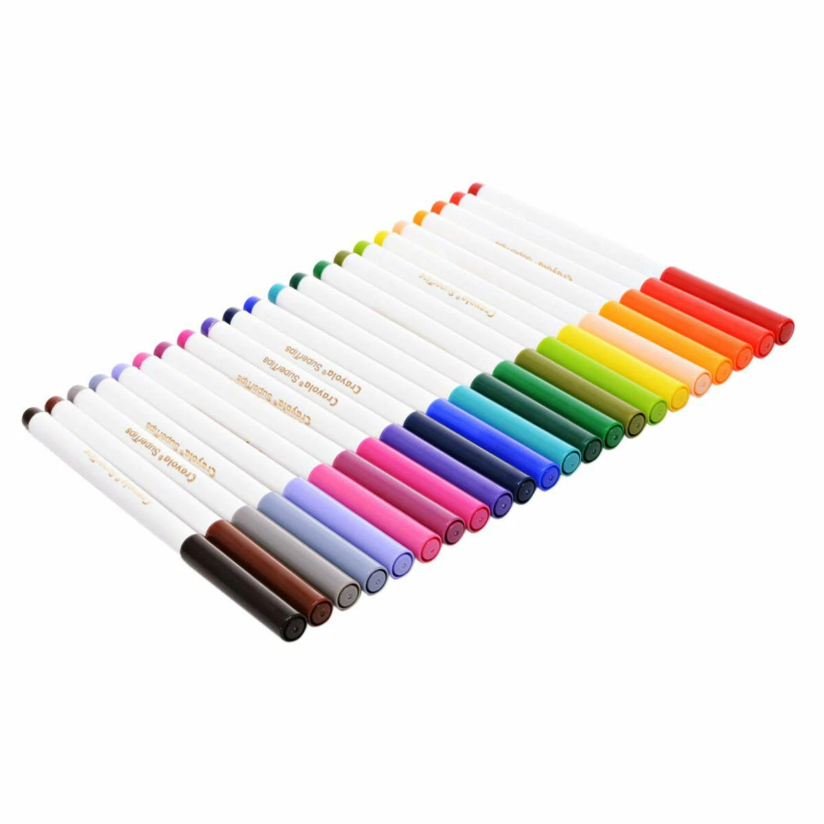 Marqueurs lavables Crayola Supertips - Pack de 24 stylos à embouts feutres  multi