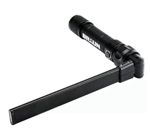 2 Pack Braun Slimbar Folding Rechargeable 500 Lumens Magnetic LED Flashlight-NEW - Picture 7 of 11