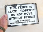 Vintage Los Angeles CA fence sign - porcelain California