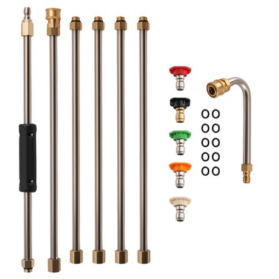 #ad 15 Inch 4000 PSI Pressure Washer Wand Set Brass Quick Connect 5 Tips 6 Wands $22.95