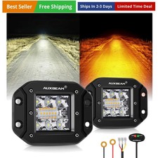 6 Modes Amber White Series Flush Mount Strobe Lights 5 Inch 72W LED Pods Spot...