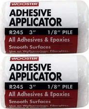 Wooster Genuine 3" Adhesive Applicator 1/8" Nap Roller Cover 2-Pack, R245-3-2PK