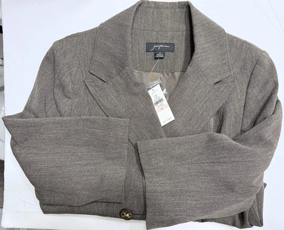Josephine Autum Garden Blazer Dark Mink Womens Size 10 Cropped 3/4 Sleeve NWT - Image 3 of 4