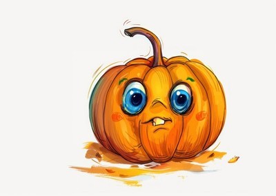 Verspielte K�rbis-Wandkunst � S��e Cartoon-Deko Whimsical Pumpkin Wall