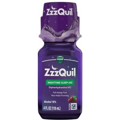 1x Vicks ZzzQuil Cold & Flu Liquid Nighttime Sleep Aid Relief New Sealed Lot 4oz