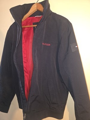 Tommy Hilfiger Men's Black Regatta Hidden Hood Water Resistant Jacket Medium 