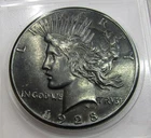 1928 P Key Date Peace Dollar EXTREMELY DARK BLACK TONING