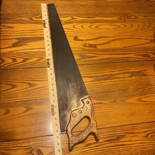Vtg Warranted Superior CRAFTSMAN Spring 5 1/2 Hand Saw 26" Blade ~ Carved Handle