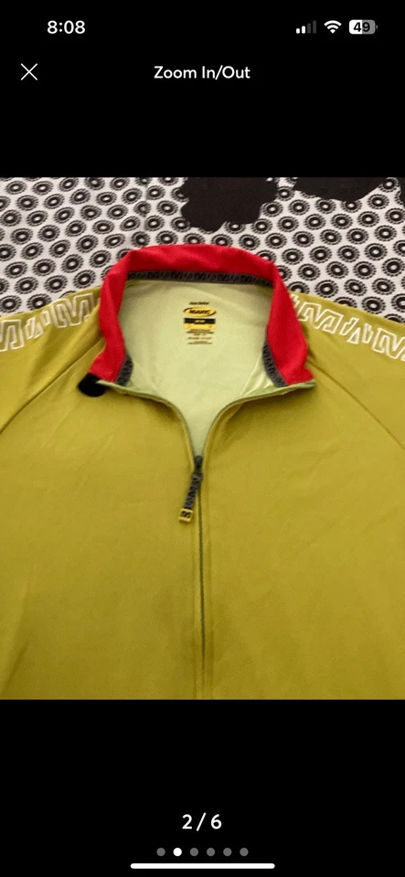 Mavic mens size small cycling jersey shirt riding yellow #2C - Image 2 of 4